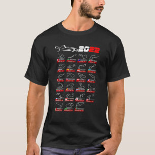 T-shirt Calendrier Race Cars Formula 2022 Circuits Sport