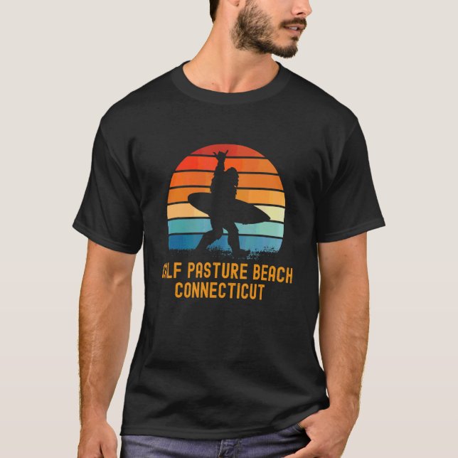 T-shirt Calf Pasture Beach Connecticut Sasquatch Souvenir (Devant)