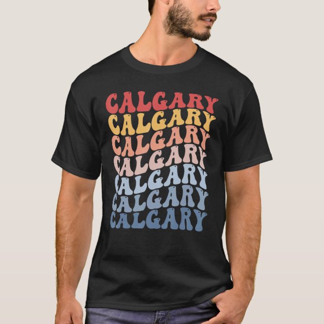 T-shirt Calgary City Groovy Retro (Devant)