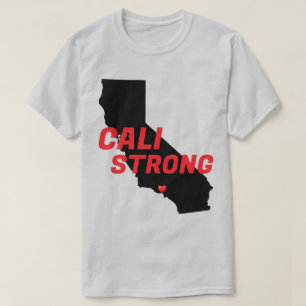 T-shirt CALI STRONG Red Blk CA Solid Heart
