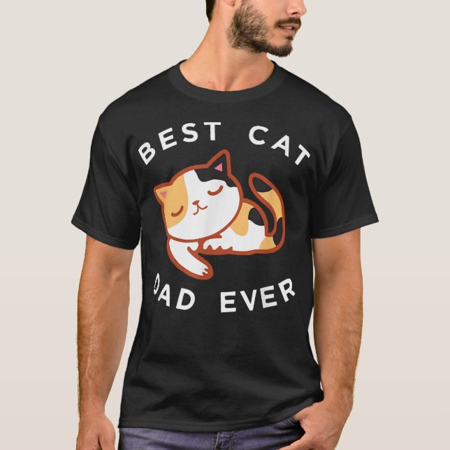 T-shirt Calico Cat Papa, Meilleur Kitty Père Jamais Cadeau (Devant)
