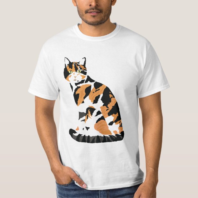 T-shirt Calico chat assis (Devant)