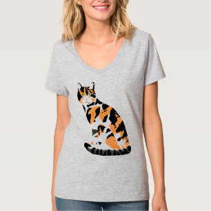 T-shirt Calico chat assis