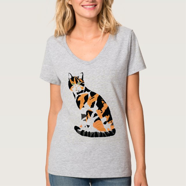 T-shirt Calico chat assis (Devant)