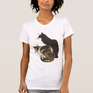 T-shirt Calico Chat Et Chat Noir Coupé