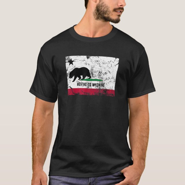 T-shirt California Bear Se Déplace Dans Le Wyoming À Pied (Devant)
