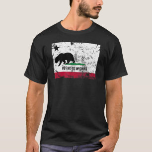 T-shirt California Bear Se Déplace Dans Le Wyoming À Pied