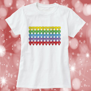 T-shirt California Colorful Hearts Motif