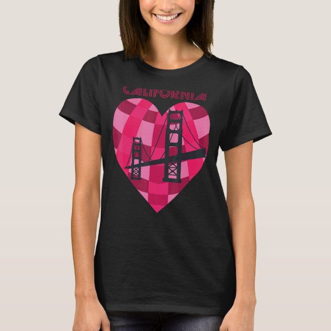 T-shirt California Love San Francisco Heart Golden Gate Br (Devant)