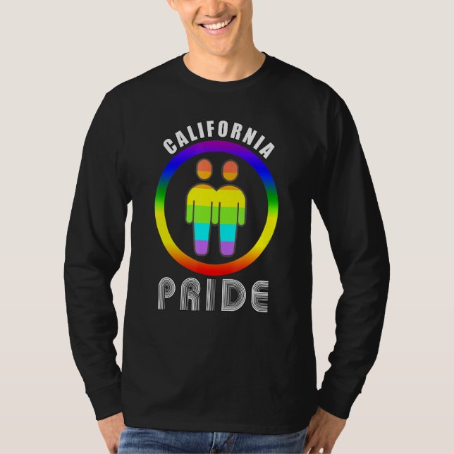 T-shirt California Prith Moth Lgbtqia Gay pride Two Gay D (Devant)