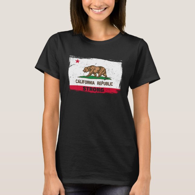 T-shirt California Republic Strong Flag Cool CA Flags for  (Devant)