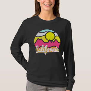 T-shirt California Retro Mountain Sunset Outdoor Vanlife E