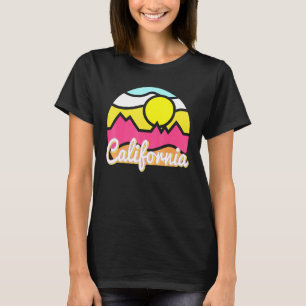 T-shirt California Retro Mountain Sunset Outdoor Vanlife E