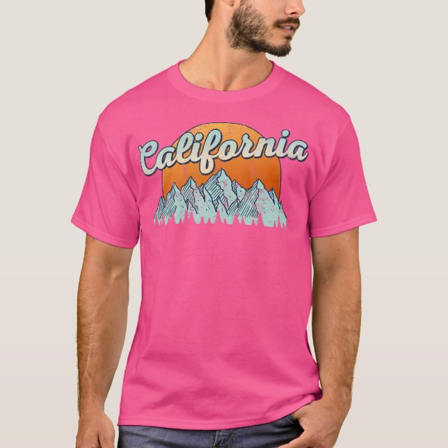 T-shirt California Souvenir Randonnées Monts Sunset (Devant)