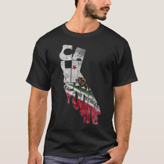 T-shirt California State Flag Cali aime le graphisme génia