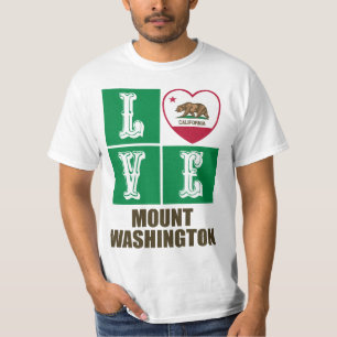 T-shirt California State Flag Heart Love Mount Washington