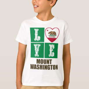 T-shirt California State Flag Heart Love Mount Washington