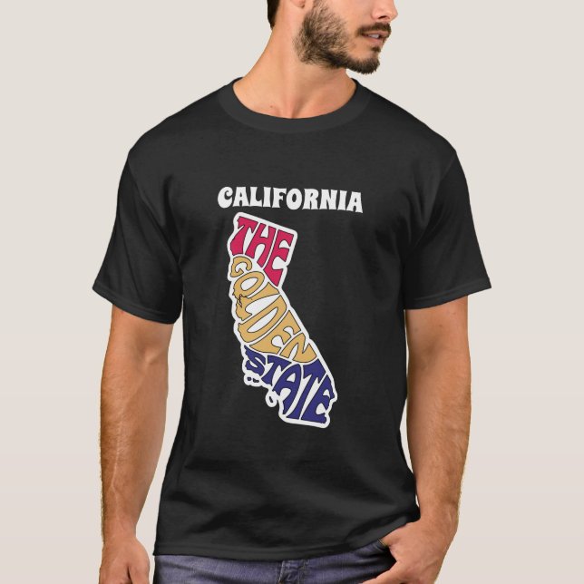 T-shirt California State Pseuname Word Art (Devant)