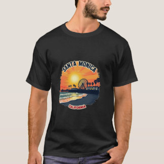 T-shirt California Sunset Beach Ferris Wheel Père Noël Mon