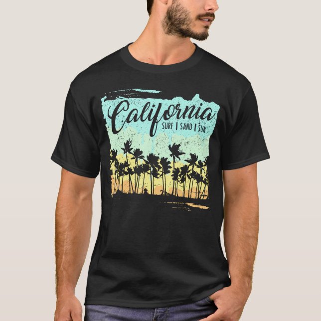 T-shirt California Surfing Beach Surf d'été (Devant)