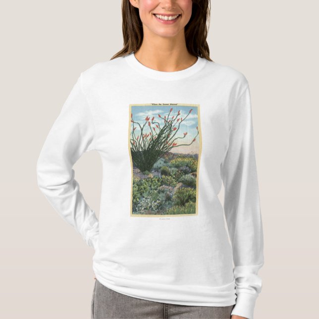 T-shirt CaliforniaView des cactus en fleur (Devant)