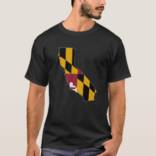 T-shirt CALIFORNIE CARTE DE L'ÉTAT MARYLAND MD Drapeau Rac