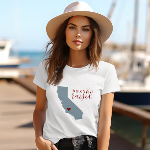 T-shirt Californie Né et élevé État de couleur modifiabl
