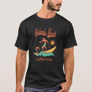 T-shirt Californie Redondo Beach CA Surfeur Surfant Pêche