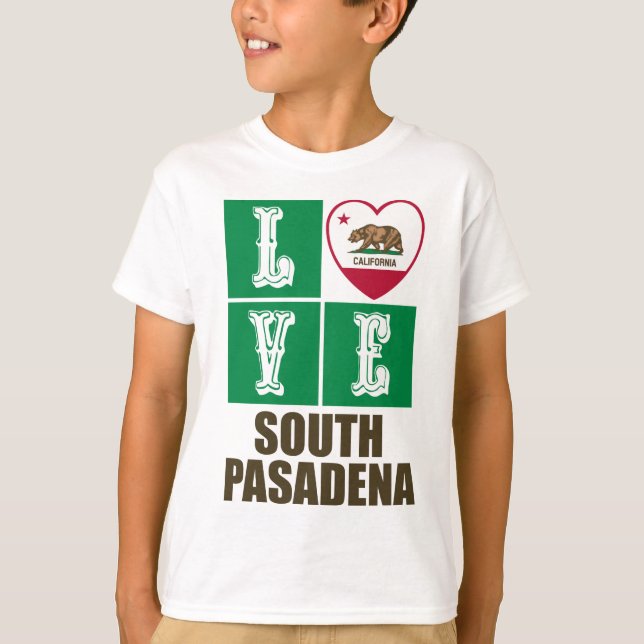 T-shirt Californie République Drapeau Amour Sud Pasadena (Devant)