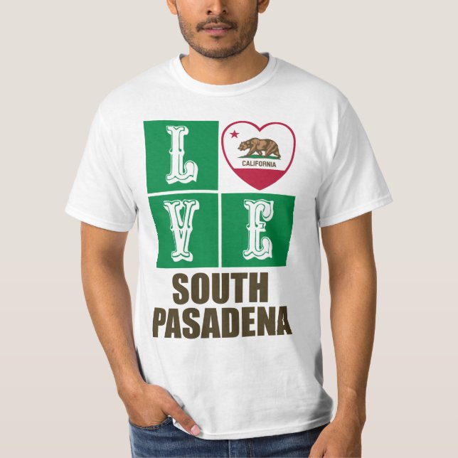 T-shirt Californie République Drapeau Amour Sud Pasadena (Devant)