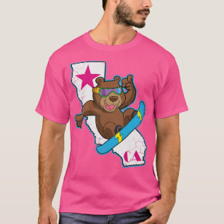 T-shirt Californie République Ours Snowboardeur Snowboard