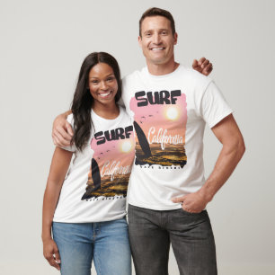 T-shirt Californie Sunset Surfing Wave Riders Design
