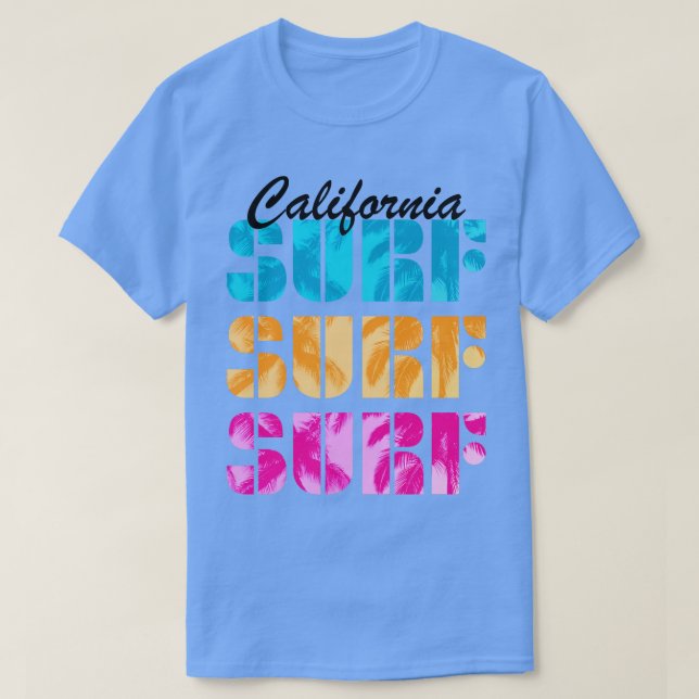 T-shirt Californie Surf Surfer Plage surf Océan Été (Design devant)