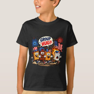 T-shirt Câlins de groupe de guimauve drôle patriotique cam