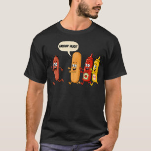 T-shirt Câlins de groupe saucisse petit pain ketchup mouta