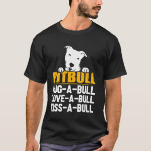 T-shirt Câlins de Pitbull Amour Baiser un Taureau
