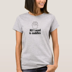 T-shirt Câlins de succulente drôles Art en ligne minimalis