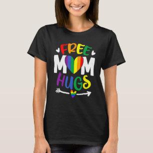 T-shirt Câlins gratuits de maman arc-en-ciel LGBT lesbienn