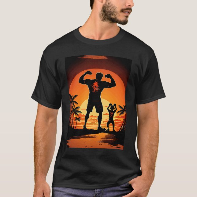 T-shirt Calisthénisme Exercice Enthousiaste Père Et Fils D (Devant)