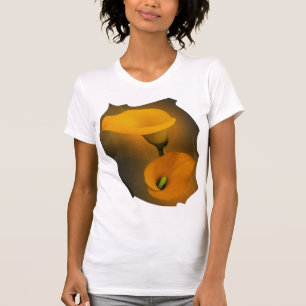T-shirt Calla Lily Chaud Yellow Mist Arrière - plan