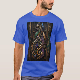 T-shirt Calligraphie Abstraite 3D avec Pierres Précieuses