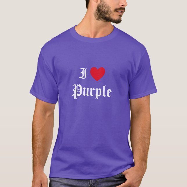 T-shirt Calligraphie I Love Purple (Devant)