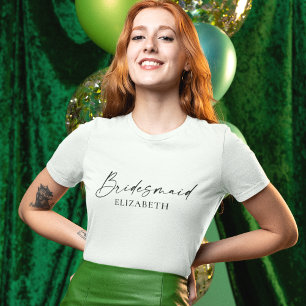 T-shirt Calligraphie Moderne Minimaliste Encre Nom de Demo