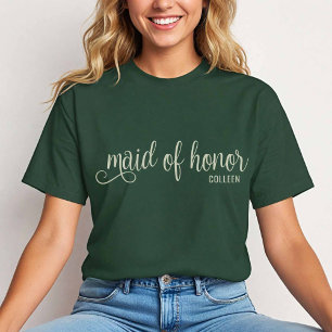 T-shirt Calligraphie Naturelle sur le vert de la forêt Mai