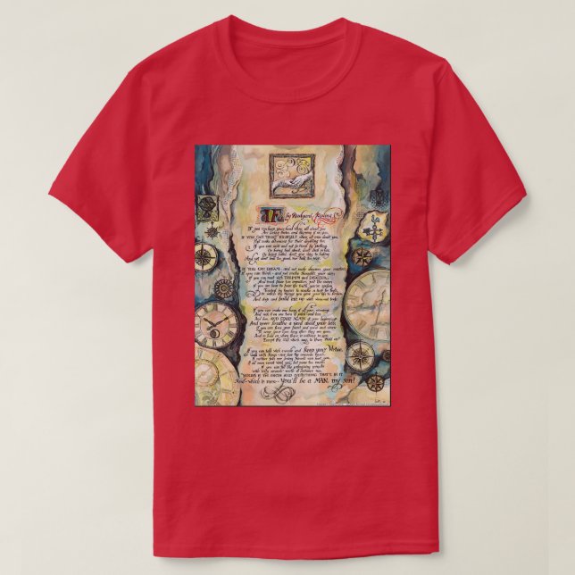 T-shirt Calligraphy of the poem IF by Rudyard Kipling (Design devant)