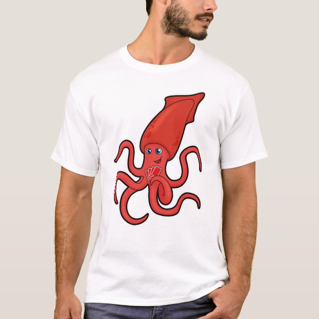 T-shirt Calmar au Poker avec cartes de Poker (Devant)