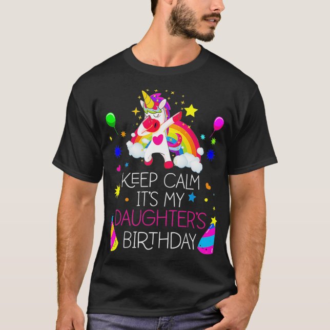 T-shirt Calme C'est mon anniversaire Fille mignonne (Devant)