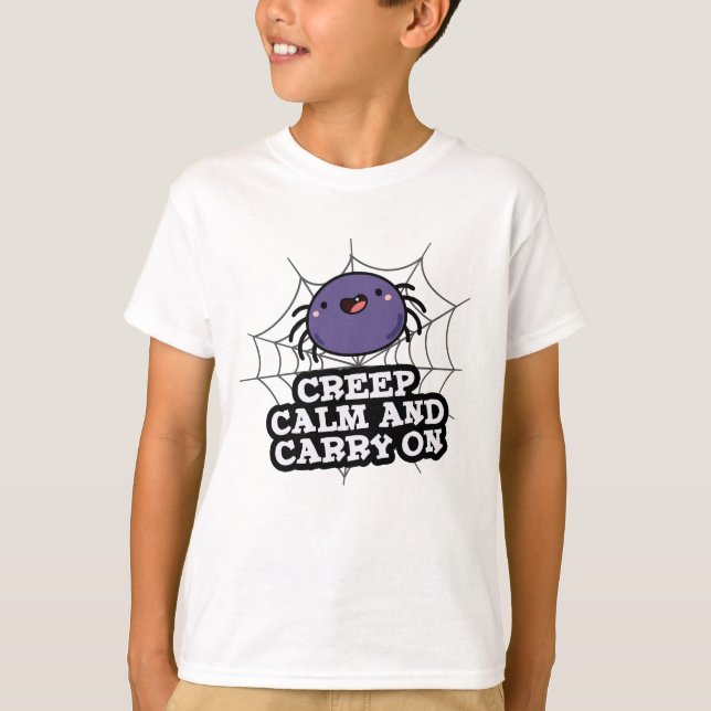 T-shirt Calme Et Se Lancer Sur Un Jeu D'Araignée Drôle (Devant)