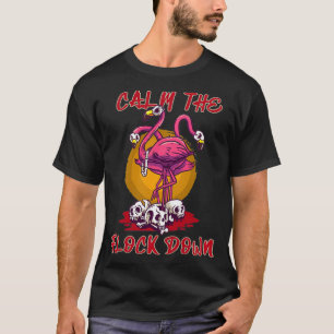 T-shirt Calme Le Flock Down robe avec Flamant rose rose Ha