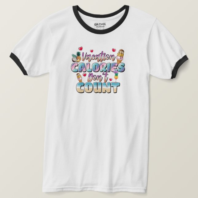 T-shirt Calories de vacances Ne comptez pas Funny Beach Te (Design devant)
